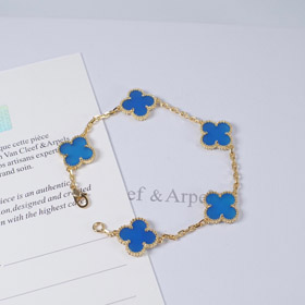 Van Cleef & Arpels Royal Blue Five-flower Four-leaf Clover Bracelet-3794  