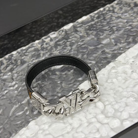 Louis Vuitton LV leather metal chain ring with engraved letters on both sides of the bracelet-3870  